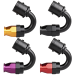 AN8 150° PTFE Quick-Connect hose end