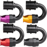 AN10 180° PTFE Quick-Connect hose end