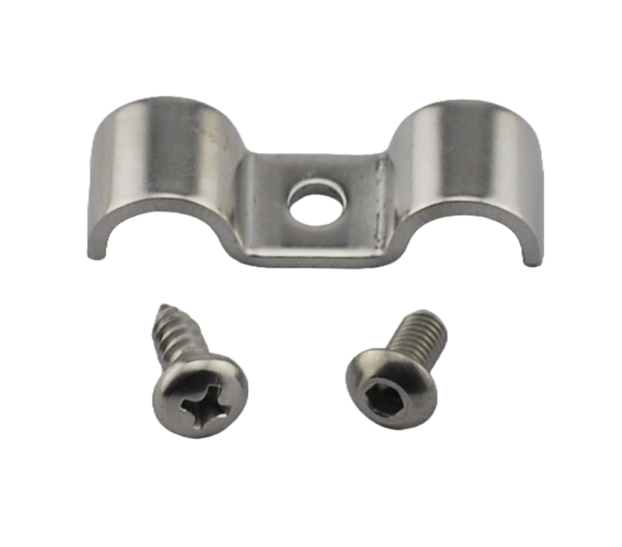Produkt_15 SPD Stainless "Chrome" Double p-clamp 7.93mm & 9.52mm - Image 1