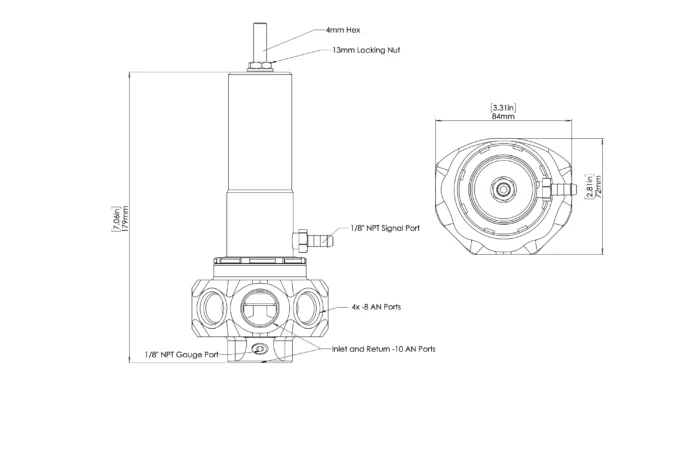 Регулятор давления топлива Turbosmart AN10/AN8 M Pro Black — изображение 2