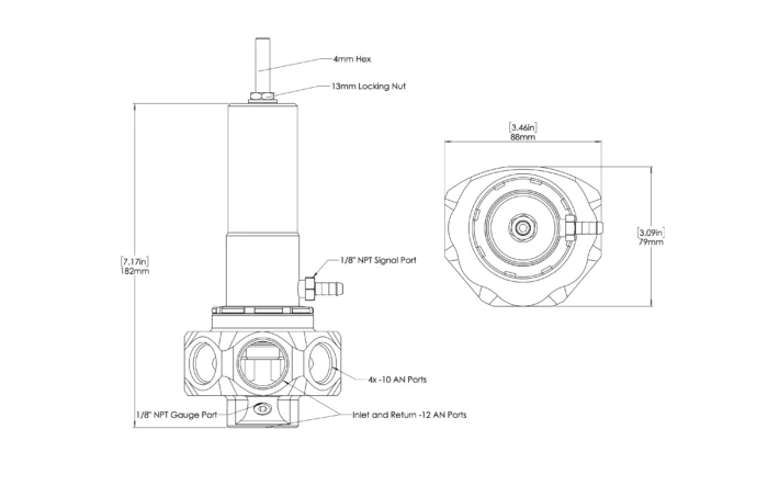 Регулятор давления топлива Turbosmart AN12/AN10 M Pro Black — изображение 2